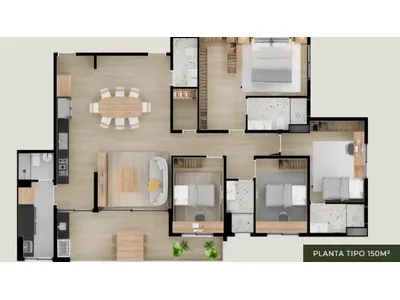 Planta tipo 150 m²